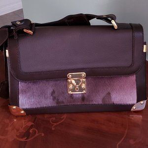 Oariju (made in Italy) beatiful stylish, leather with faux fur, tote handbag